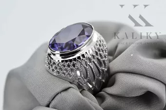 Російська радянська троянда 14k 585 з чорнінням Олексієм Рубі Емеральдом Сапфірським кільцем vrc014