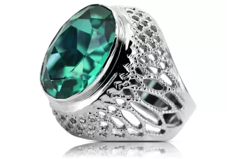 Silver 925 Emerald ring vrc089s Vintage