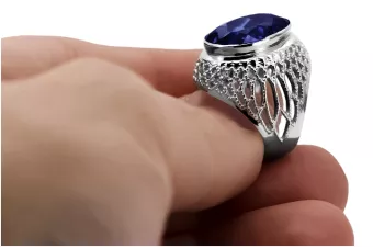 Strieborný Russian 925 Ring so Sapphire VRC089s Vintage