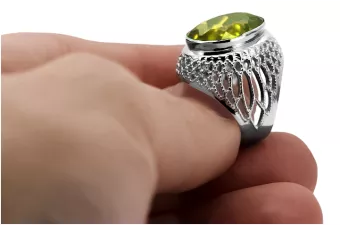 Sidabrinis žiedas Rusijos 925 su Peridotu vrc089s Vintage