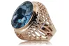 Rose 14k pink Gold 585 aquamarine ring vrc089 Vintage