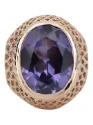 Bague russe soviétique rose 14 carats 585 or Alexandrite rubis émeraude saphir Zircon vrc189