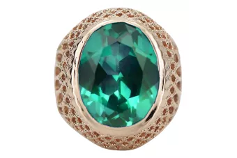 Ruso rosa soviética 14k 585 oro Alexandrite Ruby Esmeralda anillo Zircon vrc189
