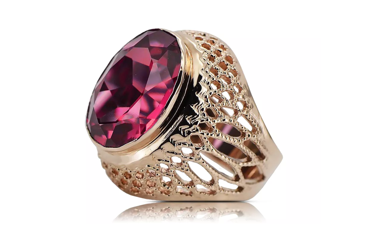 Russe rose soviétique 14k 585 or Alexandrite Ruby Emerald Sapphire Zircon ring vrc189