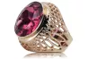 Rose 14k pink gold 585 ruby ring vrc089 Vintage