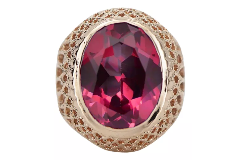 Russe rose soviétique 14k 585 or Alexandrite Ruby Emerald Sapphire Zircon ring vrc189