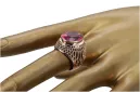 Русское советское кольцо с розой из золота 14 карат 585 пробы с александритом, рубином, изумрудом, сапфиром и цирконом vrc189