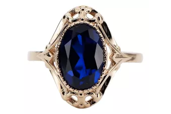 Російська радянська троянда 14к 585 з чорнінням, Олександр Ємеральд Сапфір Зіркон кільце вр.189