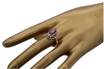 Originales Vintage-Roségold aus 14 Karat Amethyst Ring Vintage Handwerk vrc128r
