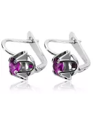 Vintage 925 Silver Amethyst earrings vec018s Russian Soviet style