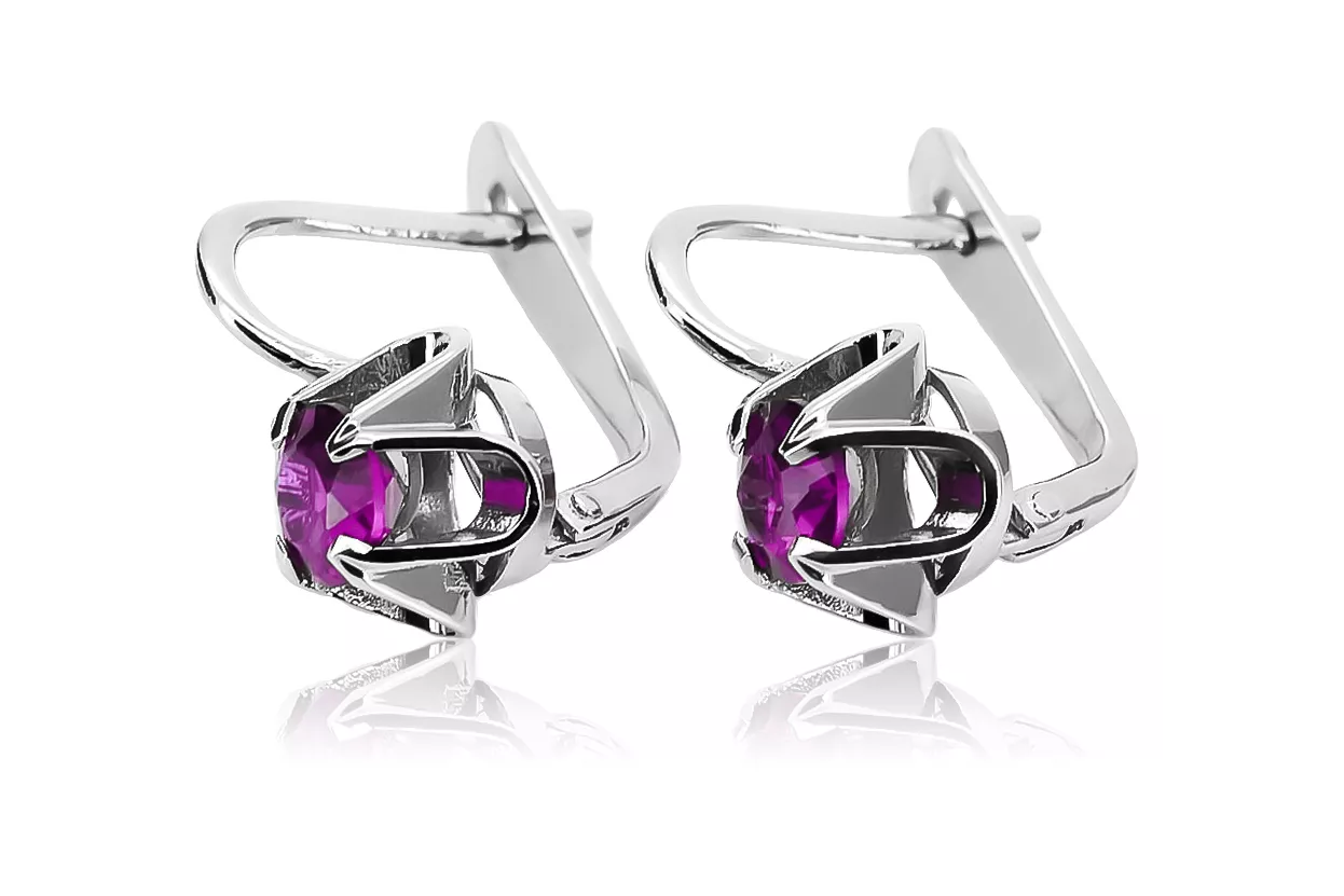 copie de boucles d'oreilles en argent russe Vintage 925 avec Alexandrite vec018s