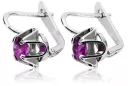 Vintage 925 Silver Amethyst earrings vec018s Russian Soviet style