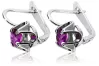 Vintage 925 Silver Amethyst earrings vec018s Russian Soviet style