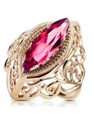 Vintage rose pink 14k gold 585 Ruby ring vrc015r