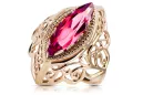 Vintage rose pink 14k gold 585 Ruby ring vrc015r