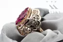 Vintage rose pink 14k gold 585 Ruby ring vrc015r