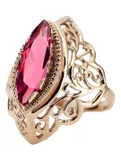 Vintage rose pink 14k gold 585 Ruby ring vrc015r