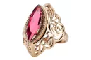 Vintage rose pink 14k gold 585 Ruby ring vrc015r