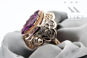 Amethyst Original Vintage 14K Rose Gold Ring Vintage craft vrc017r