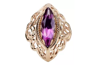Amethyst Original Vintage 14K Rose Gold Ring Vintage craft vrc017r