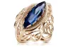 Vintage style Ring Sapphire Original Vintage 14K Rose Gold vrc017r