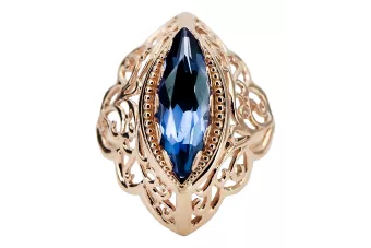 Vintage style Ring Sapphire Original Vintage 14K Rose Gold vrc017r