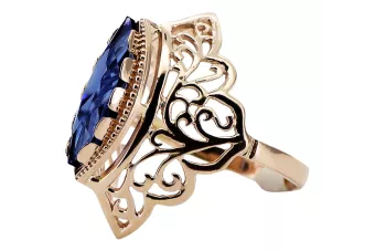 Vintage style Ring Sapphire Original Vintage 14K Rose Gold vrc017r
