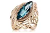 Ring Aquamarine Original Vintage 14K Rose Gold Vintage Jewlery vrc017r