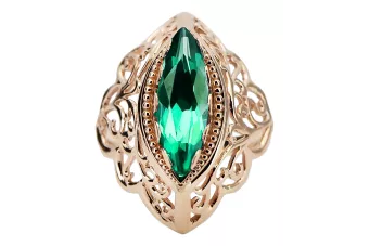 Ring Vintage craft Emerald Original Vintage 14K Rose Gold vrc017r
