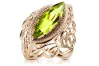 Ring Vintage craft Yellow Peridot Original Vintage 14K Rose Gold vrc017r