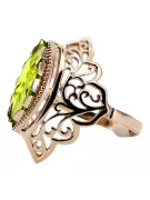 Originalus Vintage 14k rožinio aukso geltonas Peridotas Vintage žiedas vrc017r