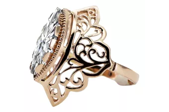Zircon Original Vintage 14K Rose Gold Ring Vintage Jewlery vrc017r