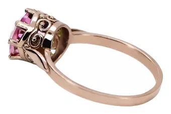 Žiedulys Vintage stilius Ametistas Originalus 14k rožinio aukso VRC366r Vintage