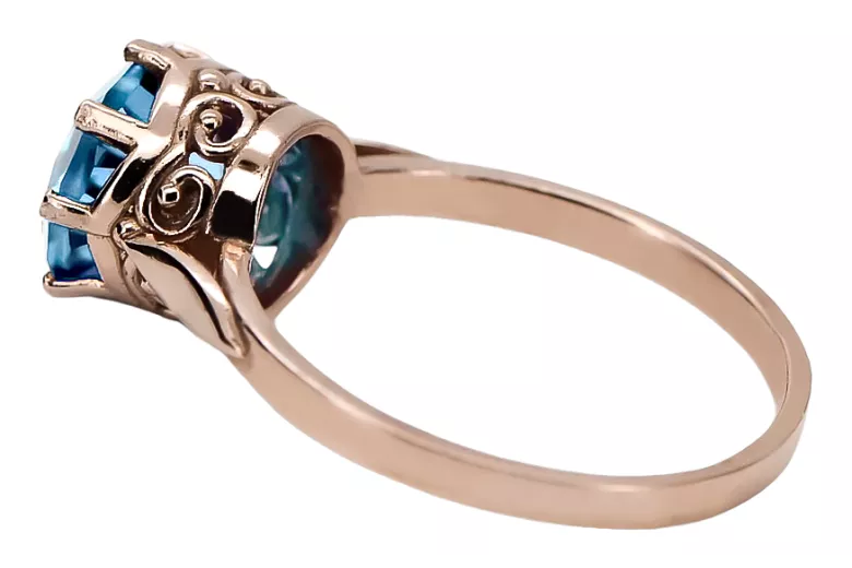 Originalus Vintage 14k rožinio aukso Aquamarine Vintage žiedą Juvelyrinė vrc366r