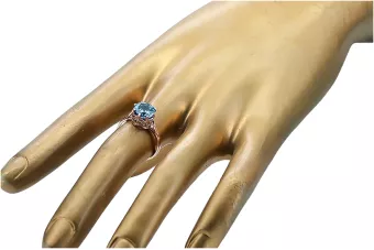 Ring Vintage Jewlery Aquamarine Original Vintage 14K Rose Gold vrc366r