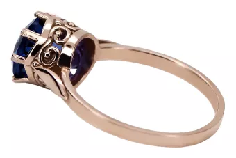 SAPPHIRE ORIGINÁLNY VINTAGE 14K PRODUKTU S Ružovým zlatým krúžkom Vintage VRC366R