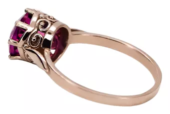 Vintage Handwerk Ring Rubinrot Originales Vintage-Roségold aus 14 Karat vrc366r
