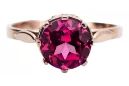 Rubis Or rose 14 carats vintage d'origine Anneau Style vintage vrc366r