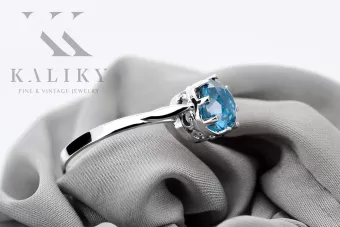 Aquamarine Ring 925 Silver Classic Vintage VRC366s