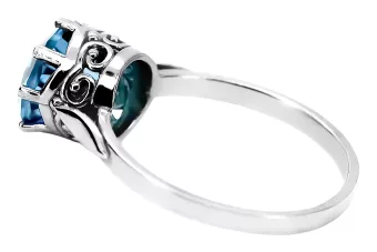 Aquamarine Ring 925 Silver Classic Vintage VRC366s