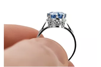 Lira sterlină de argint 925 Acvamarin Inel Vintage vrc366s