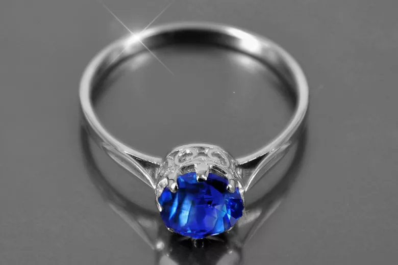 Sterling silver 925 Sapphire Ring Vintage style vrc366s