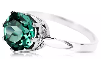 Argent sterling 925 Émeraude Anneau Style vintage vrc366s