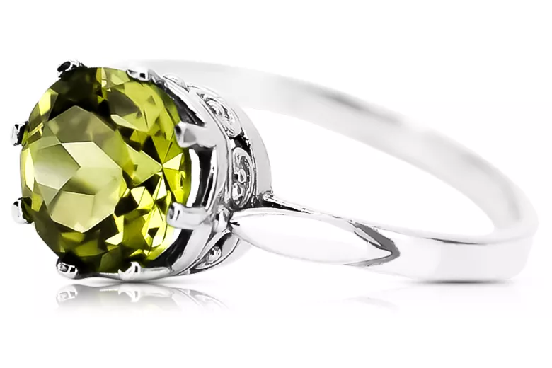 Peridoto amarillo Plata de ley 925 Anillo Estilo vintage vrc366s