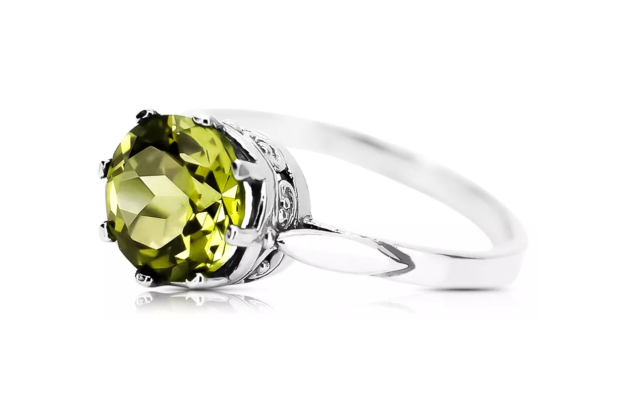 Peridoto amarillo Plata de ley 925 Anillo Estilo vintage vrc366s