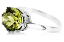 Peridoto amarillo Plata de ley 925 Anillo Estilo vintage vrc366s