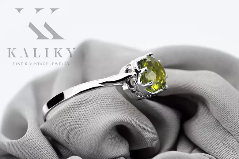 Peridoto amarillo Plata de ley 925 Anillo Estilo vintage vrc366s