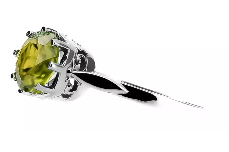 Peridoto amarillo Plata de ley 925 Anillo Estilo vintage vrc366s