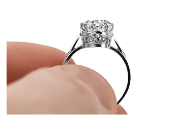 Vintage Anillo Circón Plata de ley 925 vrc366s