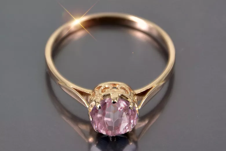 Vintage style Ring Amethyst Sterling silver rose gold plated vrc366rp